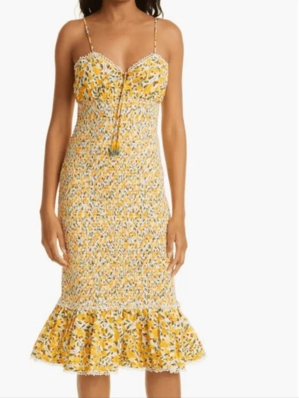 FARM Rio Smocked Midi Dress - Picture 1 of 11